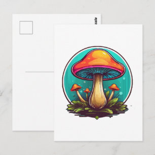Coloured Magic Mushrooms Postcard