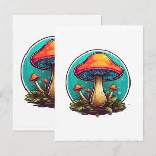 Coloured Magic Mushrooms RSVP Card