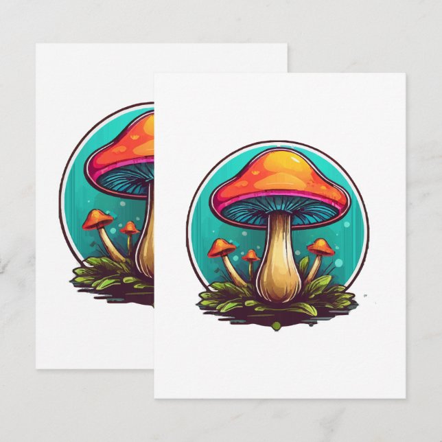 Coloured Magic Mushrooms RSVP Card (Front/Back)