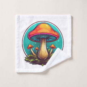 Coloured Magic Mushrooms Wash Cloth