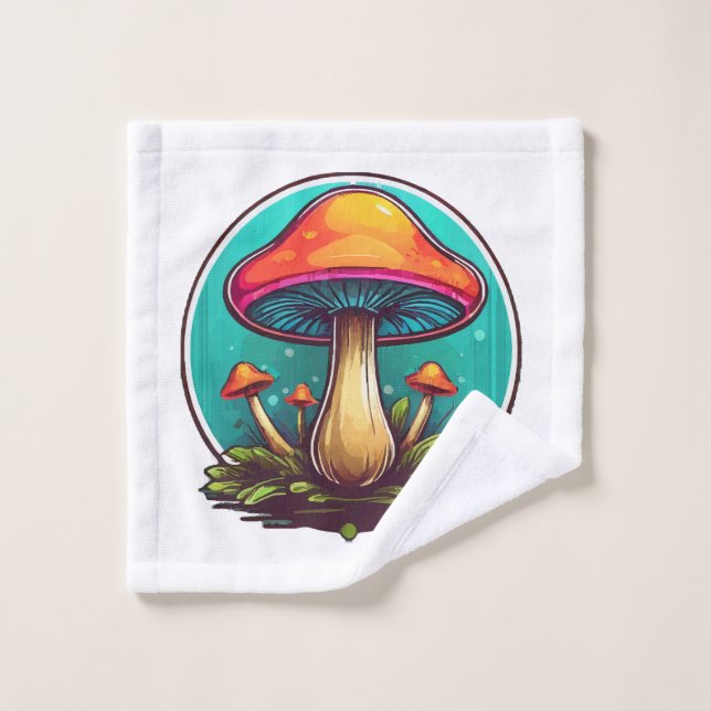 Coloured Magic Mushrooms Wash Cloth (Wash Cloth)