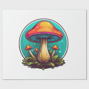 Coloured Magic Mushrooms Wrapping Paper