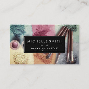 Coloured Makeup Powder Makeup Artist Business Card
