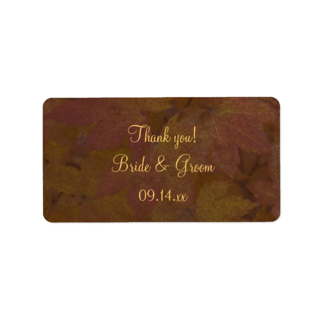 Coloured Maple Leaves Wedding Thank You Favour Tag (Front)