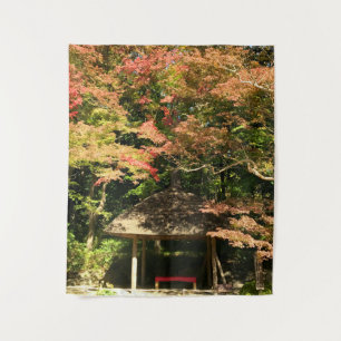 Coloured Maple Trees and Rest House Tapestry