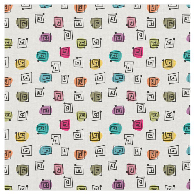 Coloured Mazes  Fabric (Close Up)