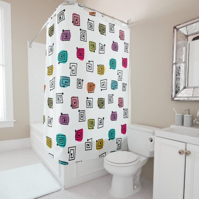 Coloured Mazes  Shower Curtain (In Situ)