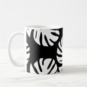 Coloured Monstera Leaves Floral Abstract Coffee Mug