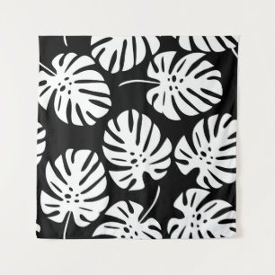 Coloured Monstera Leaves Floral Abstract Tapestry