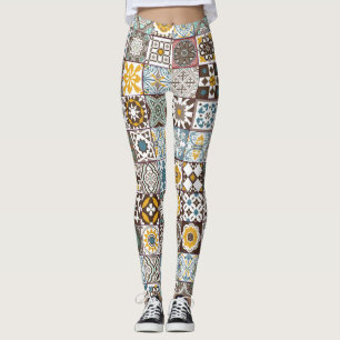Coloured Moroccan tile Leggings