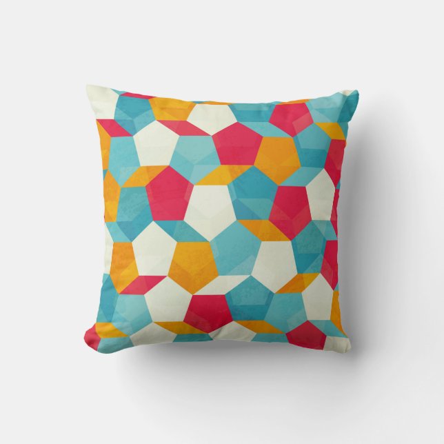 coloured mosaic seamless pattern cushion (Front)