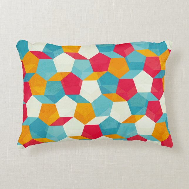 coloured mosaic seamless pattern decorative cushion (Front)