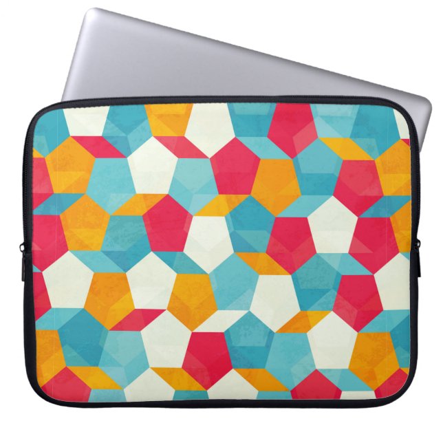 coloured mosaic seamless pattern laptop sleeve (Front)