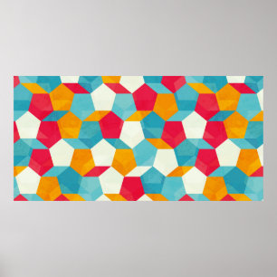 coloured mosaic seamless pattern poster