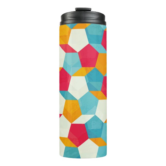 coloured mosaic seamless pattern thermal tumbler (Front)