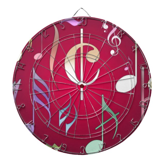 Coloured Musical Notes Dartboard (Front)