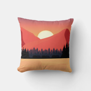 Coloured natural landscape cushion