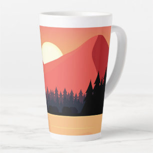 Coloured natural landscape latte mug
