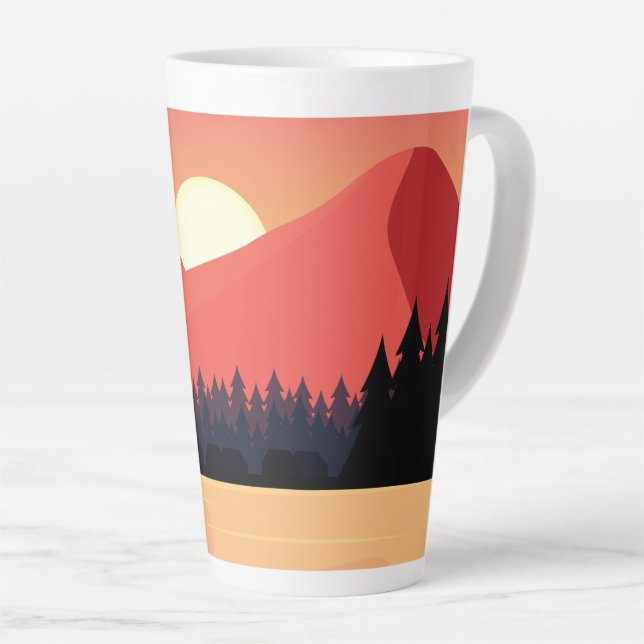 Coloured natural landscape latte mug (Right Angle)