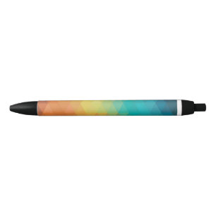 Coloured Neon Glass Pattern Black Ink Pen