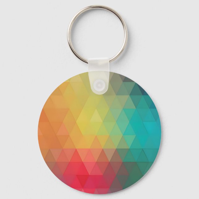Coloured Neon Glass Pattern Key Ring (Front)