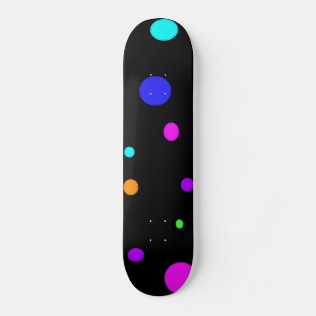 Coloured Orbs-skateboard Skateboard (Front)