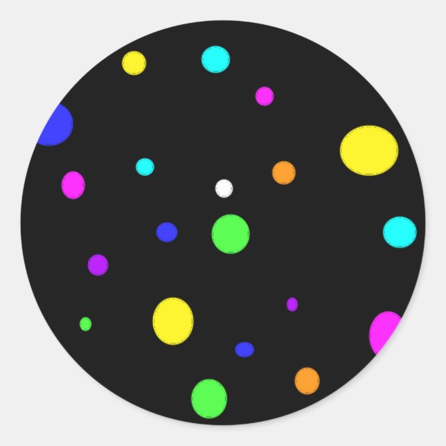 Coloured Orbs-sticker Classic Round Sticker (Front)