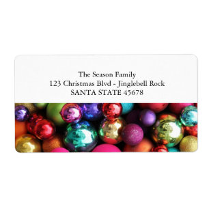 Coloured ornaments address label