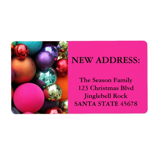 Coloured ornaments address label (Front)
