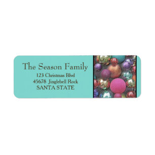 Coloured ornaments Holiday Address Label Return Address Label