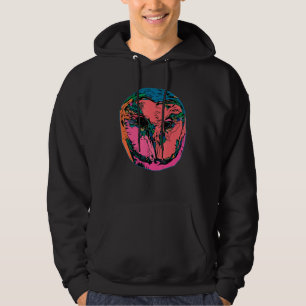 Coloured Owl motif bird of prey imprint raptor wil Hoodie