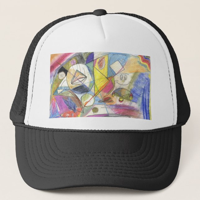 coloured painting trucker hat (Front)