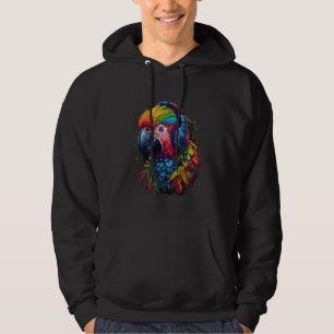 coloured parrot DJ With Headphones african parrots Hoodie