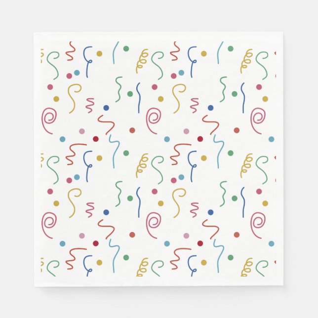 Coloured Party Confetti Pattern Napkin (Front)