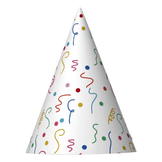 Coloured Party Confetti Pattern Party Hat (Front)