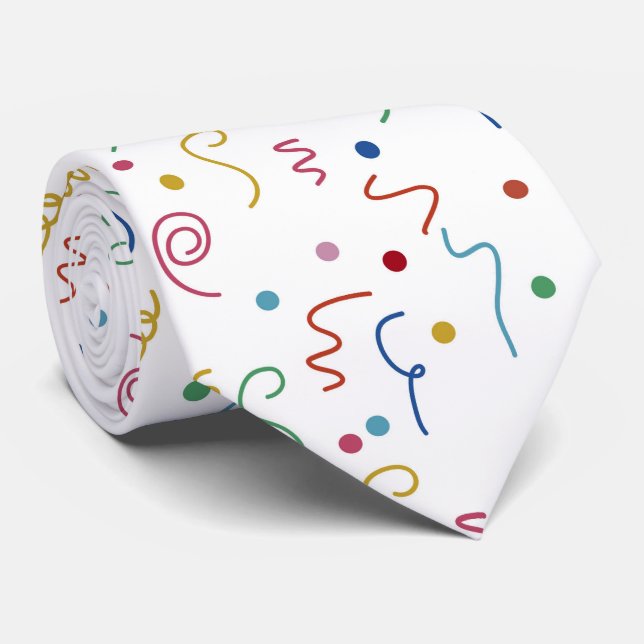 Coloured Party Confetti Pattern Tie (Rolled)