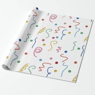 Coloured Party Confetti Pattern Wrapping Paper