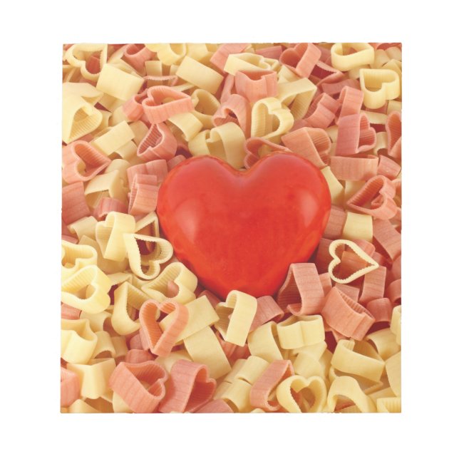 Coloured pasta in form of heart notepad (Front)