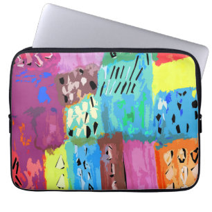Coloured patches laptop sleeve
