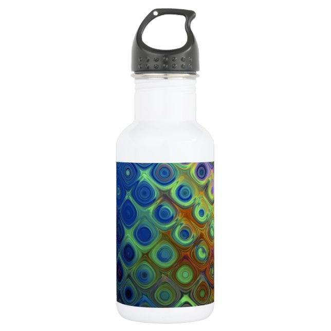 Coloured Peacock Art 532 Ml Water Bottle (Front)