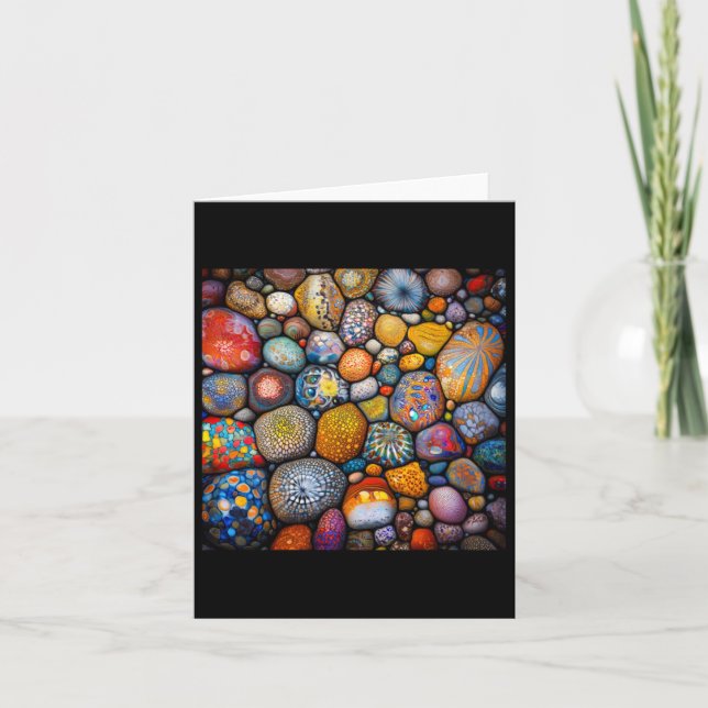 Coloured Pebbles Sticker  Card (Front)