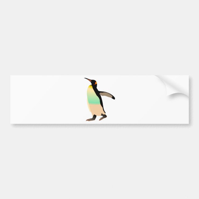 Coloured Peguin Bumper Sticker (Front)