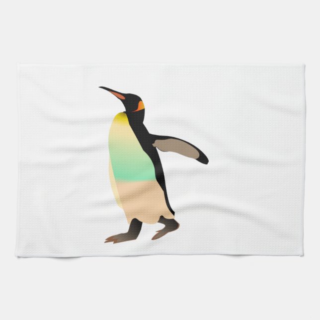 Coloured Peguin Tea Towel (Horizontal)