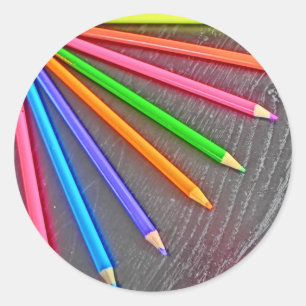 Coloured pencil bright idea stickers