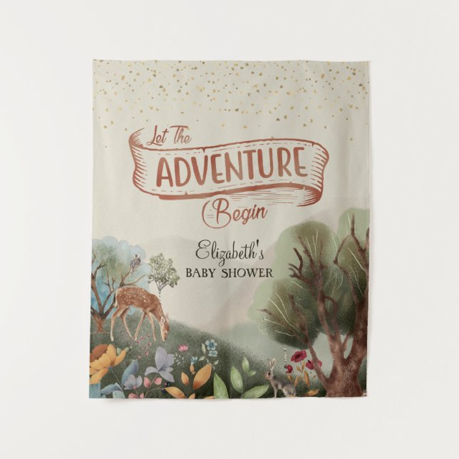 Coloured Pencil Let The Adventure Begin Backdrop Tapestry (Front)