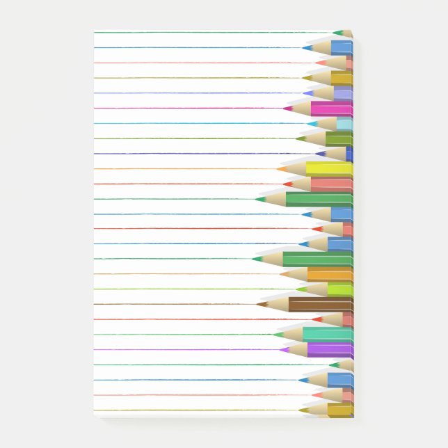 Coloured Pencil Lines Post-it Notes (Front)