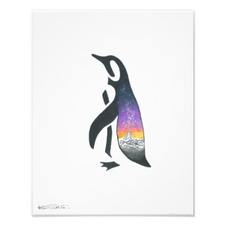 Coloured Pencil Penguin Drawing Photo Print
