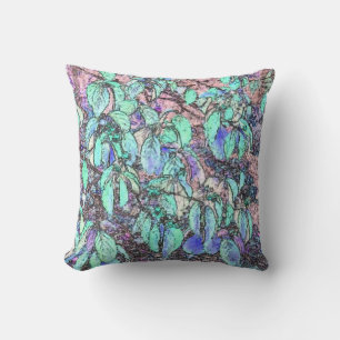Coloured Pencil Tree Leaves Cushion
