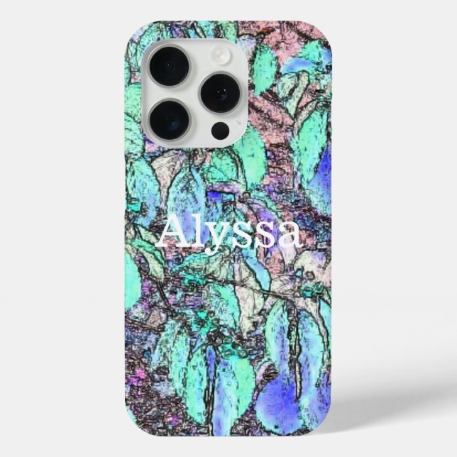 Coloured Pencil Tree Leaves Personalised Case (Back)