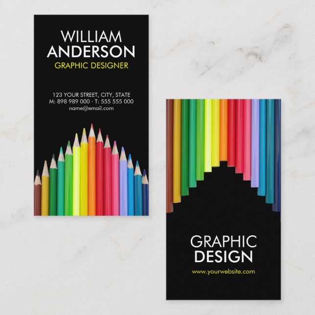 Coloured Pencils Artist Illustrator business card (Front/Back)
